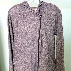 Athleta asymmetric zip, light jacket with hood